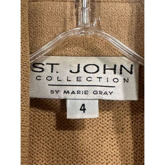 St. John Santana Knit Logo Embroidered Patch Crest Jacket Blazer Size 4 - Picture 5 of 10